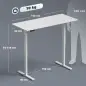 Escritorio Elevable Eléctrico 140x60 cm con 3 Memorias Pantalla LED 2 Ganchos y 2 Pasacables Blanco