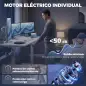 Escritorio Elevable Eléctrico 140x60 cm con 3 Memorias Pantalla LED 2 Ganchos y 2 Pasacables Blanco