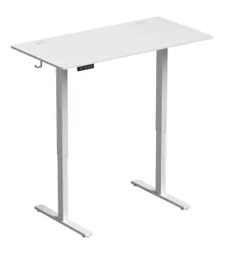 Escritorio Elevable Eléctrico 120x60 cm con 3 Memorias Pantalla LED 2 Ganchos y 2 Pasacables Blanco