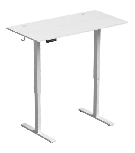 Escritorio Elevable Eléctrico 120x60 cm con 3 Memorias Pantalla LED 2 Ganchos y 2 Pasacables Blanco