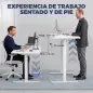 Escritorio Elevable Eléctrico 120x60 cm con 3 Memorias Pantalla LED 2 Ganchos y 2 Pasacables Blanco Escritorio Elevable Eléctrico 120x60 cm con 3 Memorias Pantalla LED 2 Ganchos y 2 Pasacables Blanco