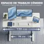Escritorio Elevable Eléctrico 120x60 cm con 3 Memorias Pantalla LED 2 Ganchos y 2 Pasacables Blanco Escritorio Elevable Eléctrico 120x60 cm con 3 Memorias Pantalla LED 2 Ganchos y 2 Pasacables Blanco
