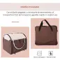 Transportín para Perros y Gatos Plegable 46x36x41 cm con Cojín Lavable Ventanas de Malla Estacas Marrón