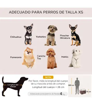 Transportín para Perros y Gatos Plegable 46x36x41 cm con Cojín Lavable Ventanas de Malla Estacas Marrón