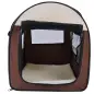 Transportín para Perros y Gatos Plegable 46x36x41 cm con Cojín Lavable Ventanas de Malla Estacas Marrón