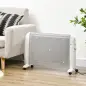 Calefactor Eléctrico 1000W/2000W Radiador de Mica con 2 Niveles de Potencia para 15-20m² 79x27x54 cm Blanco