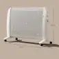 Calefactor Eléctrico 1000W/2000W Radiador de Mica con 2 Niveles de Potencia para 15-20m² 79x27x54 cm Blanco