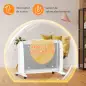 Calefactor Eléctrico 1000W/2000W Radiador de Mica con 2 Niveles de Potencia para 15-20m² 79x27x54 cm Blanco