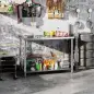 Mesa de Trabajo de Acero Inoxidable con 2 Estantes para Cocina Garaje Taller Carga 100 kg 120x60x86 cm Plata Mesa de Trabajo de Acero Inoxidable con 2 Estantes para Cocina Garaje Taller Carga 100 kg 120x60x86 cm Plata