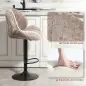 Juego de 2 Taburetes de Bar Giratorios con Altura Ajustable 62-83 cm Tapizada en Chenilla Respaldo y Reposapiés Moca Juego de 2 Taburetes de Bar Giratorios con Altura Ajustable 62-83 cm Tapizada en Chenilla Respaldo y Reposapiés Moca