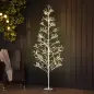Árbol de Navidad Artificial 180 cm con 384 Luces LED Blanco Cálido Ramas Flexibles Base de Acero Blanco Árbol de Navidad Artificial 180 cm con 384 Luces LED Blanco Cálido Ramas Flexibles Base de Acero Blanco