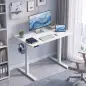 Escritorio Elevable Eléctrico 100x60 cm con 3 Memorias Pantalla LED 2 Ganchos y 2 Pasacables Blanco