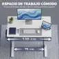 Escritorio Elevable Eléctrico 100x60 cm con 3 Memorias Pantalla LED 2 Ganchos y 2 Pasacables Blanco
