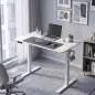Escritorio Elevable Eléctrico 100x60 cm con 3 Memorias Pantalla LED 2 Ganchos y 2 Pasacables Blanco