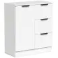 Aparador de Salón Estrecho con Puerta 3 Cajones 60x30x70 cm para Entrada Comedor Blanco