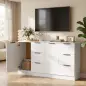Aparador de Salón Estrecho con Puerta 3 Cajones 60x30x70 cm para Entrada Comedor Blanco