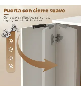 Aparador de Salón Estrecho con Puerta 3 Cajones 60x30x70 cm para Entrada Comedor Blanco