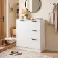 Aparador de Salón Estrecho con Puerta 3 Cajones 60x30x70 cm para Entrada Comedor Blanco