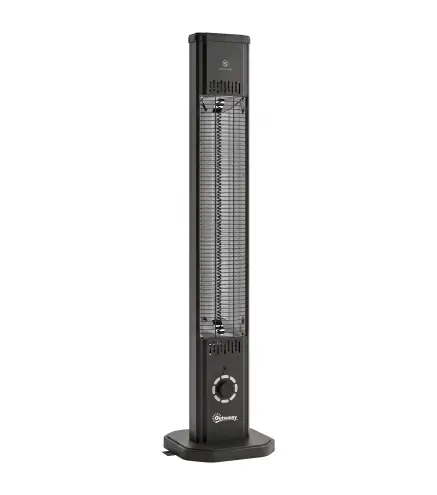 Calefactor Infrarrojos Terraza de Pie o Pared 2000 W con Mando 9 Niveles Calor Temporizador Apagado Inclinación Funda