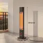 Calefactor Infrarrojos Terraza de Pie o Pared 2000 W con Mando 9 Niveles Calor Temporizador Apagado Inclinación Funda