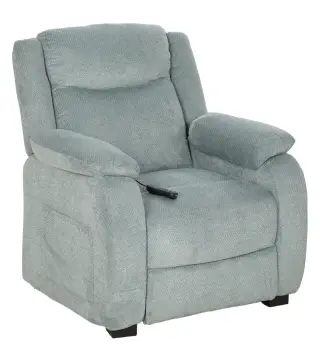 Sillón Relax Reclinable Eléctrico de Lino con Asiento con Muelles Reposapiés Mando USB y 2 Bolsillos Laterales Verde