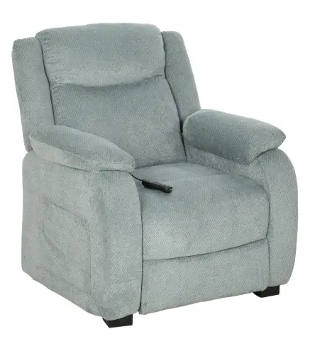 Sillón Relax Reclinable Eléctrico de Lino con Asiento con Muelles Reposapiés Mando USB y 2 Bolsillos Laterales Verde