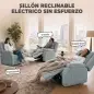 Sillón Relax Reclinable Eléctrico de Lino con Asiento con Muelles Reposapiés Mando USB y 2 Bolsillos Laterales Verde Sillón Relax Reclinable Eléctrico de Lino con Asiento con Muelles Reposapiés Mando USB y 2 Bolsillos Laterales Verde