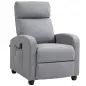 Sillón de Masaje Reclinable con Mando a Distancia Bolsillo Lateral y Temporizador Tapizado en PU 68x88x98 cm Gris Claro Sillón de Masaje Reclinable con Mando a Distancia Bolsillo Lateral y Temporizador Tapizado en PU 68x88x98 cm Gris Claro