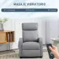 Sillón de Masaje Reclinable con Mando a Distancia Bolsillo Lateral y Temporizador Tapizado en PU 68x88x98 cm Gris Claro Sillón de Masaje Reclinable con Mando a Distancia Bolsillo Lateral y Temporizador Tapizado en PU 68x88x98 cm Gris Claro