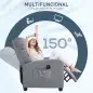 Sillón de Masaje Reclinable con Mando a Distancia Bolsillo Lateral y Temporizador Tapizado en PU 68x88x98 cm Gris Claro Sillón de Masaje Reclinable con Mando a Distancia Bolsillo Lateral y Temporizador Tapizado en PU 68x88x98 cm Gris Claro