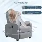 Sillón de Masaje Reclinable con Mando a Distancia Bolsillo Lateral y Temporizador Tapizado en PU 68x88x98 cm Gris Claro Sillón de Masaje Reclinable con Mando a Distancia Bolsillo Lateral y Temporizador Tapizado en PU 68x88x98 cm Gris Claro