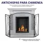 Pantalla de Chimenea Plegable con Bisagras 132,5x76,5 cm Estructura de Acero Resistente Malla Decorativa Negro Pantalla de Chimenea Plegable con Bisagras 132,5x76,5 cm Estructura de Acero Resistente Malla Decorativa Negro