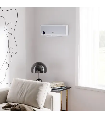 Calefactor Baño de Pared 1000W/2000W con Mando a Distancia Pantalla LED Temporizador 12H Termostato Blanco