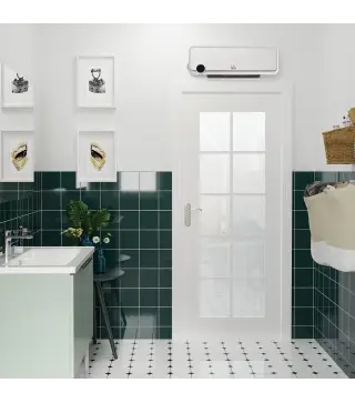 Calefactor Baño de Pared 1000W/2000W con Mando a Distancia Pantalla LED Temporizador 12H Termostato Blanco