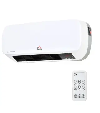 Calefactor Eléctrico Bajo Consumo, 1000W/2000W, PTC Calefactor de Baño de Pared con Pantalla LED, IPX2, 3 Modos, Protección cont