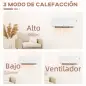 Calefactor Eléctrico Bajo Consumo, 1000W/2000W, PTC Calefactor de Baño de Pared con Pantalla LED, IPX2, 3 Modos, Protección cont