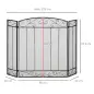 Salvachispas para Chimenea 105x80,5 cm Pantalla para Chimenea Plegable de 3 Paneles Protector de Chimenea Negro Salvachispas para Chimenea 105x80,5 cm Pantalla para Chimenea Plegable de 3 Paneles Protector de Chimenea Negro