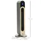 Calefactor Cerámico de Torre 1100/2200W con Mando Pantalla LED Temporizador y Oscilación Ø25x73,5 cm Plata Calefactor Cerámico de Torre 1100/2200W con Mando Pantalla LED Temporizador y Oscilación Ø25x73,5 cm Plata