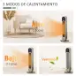 Calefactor Cerámico de Torre 1100/2200W con Mando Pantalla LED Temporizador y Oscilación Ø25x73,5 cm Plata Calefactor Cerámico de Torre 1100/2200W con Mando Pantalla LED Temporizador y Oscilación Ø25x73,5 cm Plata