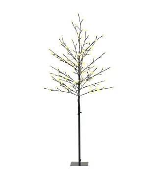 Luz de Árbol de Cerezo con 150 Luces LED Lámpara Decorativa de Flor de Cerezo para Interiores 17x17x150 cm Negro