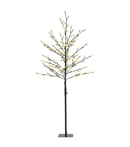Luz de Árbol de Cerezo con 150 Luces LED Lámpara Decorativa de Flor de Cerezo para Interiores 17x17x150 cm Negro