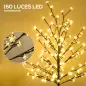Luz de Árbol de Cerezo con 150 Luces LED Lámpara Decorativa de Flor de Cerezo para Interiores 17x17x150 cm Negro Luz de Árbol de Cerezo con 150 Luces LED Lámpara Decorativa de Flor de Cerezo para Interiores 17x17x150 cm Negro