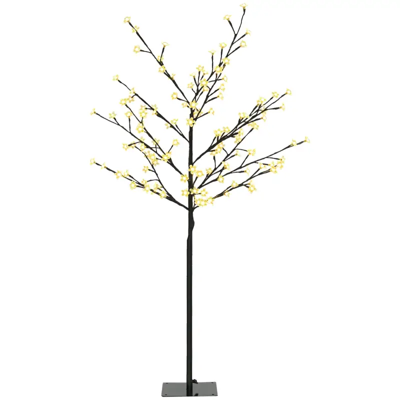Árbol de Flor de Cerezo con 120 Luces LED IP44 en Blanco Cálido Decoración para Interiores 17x17x120 cm Negro Árbol de Flor de Cerezo con 120 Luces LED IP44 en Blanco Cálido Decoración para Interiores 17x17x120 cm Negro