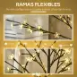 Árbol de Flor de Cerezo con 120 Luces LED IP44 en Blanco Cálido Decoración para Interiores 17x17x120 cm Negro Árbol de Flor de Cerezo con 120 Luces LED IP44 en Blanco Cálido Decoración para Interiores 17x17x120 cm Negro