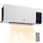 Calefactor Eléctrico de Pared 1000W/2000W Estufa con Pantalla LED y Mando a Distancia 54,5x12x21,5 cm Blanco