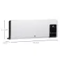 Calefactor Eléctrico de Pared 1000W/2000W Estufa con Pantalla LED y Mando a Distancia 54,5x12x21,5 cm Blanco