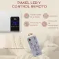 Calefactor Eléctrico de Pared 1000W/2000W Estufa con Pantalla LED y Mando a Distancia 54,5x12x21,5 cm Blanco
