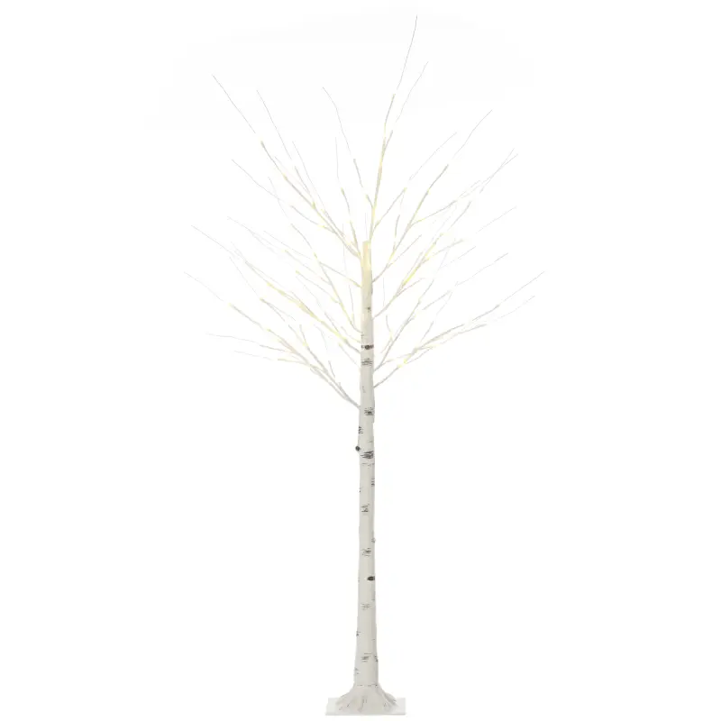 Árbol de Abedul Altura 180 cm con 96 Luces LED IP44 Blanco Cálido Decoración para Interiores 22x22x180 cm Blanco Árbol de Abedul Altura 180 cm con 96 Luces LED IP44 Blanco Cálido Decoración para Interiores 22x22x180 cm Blanco