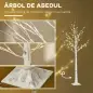 Árbol de Abedul Altura 180 cm con 96 Luces LED IP44 Blanco Cálido Decoración para Interiores 22x22x180 cm Blanco Árbol de Abedul Altura 180 cm con 96 Luces LED IP44 Blanco Cálido Decoración para Interiores 22x22x180 cm Blanco