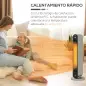 Calefactor Cerámico de Torre 1100/2200W Mando Pantalla LED Temporizador y Oscilación Ø25x73,5 cm Plata y Negro Calefactor Cerámico de Torre 1100/2200W Mando Pantalla LED Temporizador y Oscilación Ø25x73,5 cm Plata y Negro